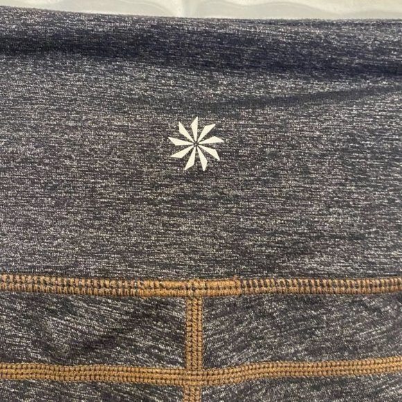 Athleta‎ High Rise Quest Mesh Chaturanga Capri Gray Legging Size L - Picture 3 of 10